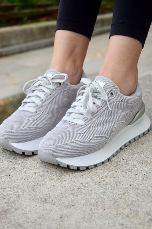BOOM CORDUROY GRIS RATÓN TENIS MUJER