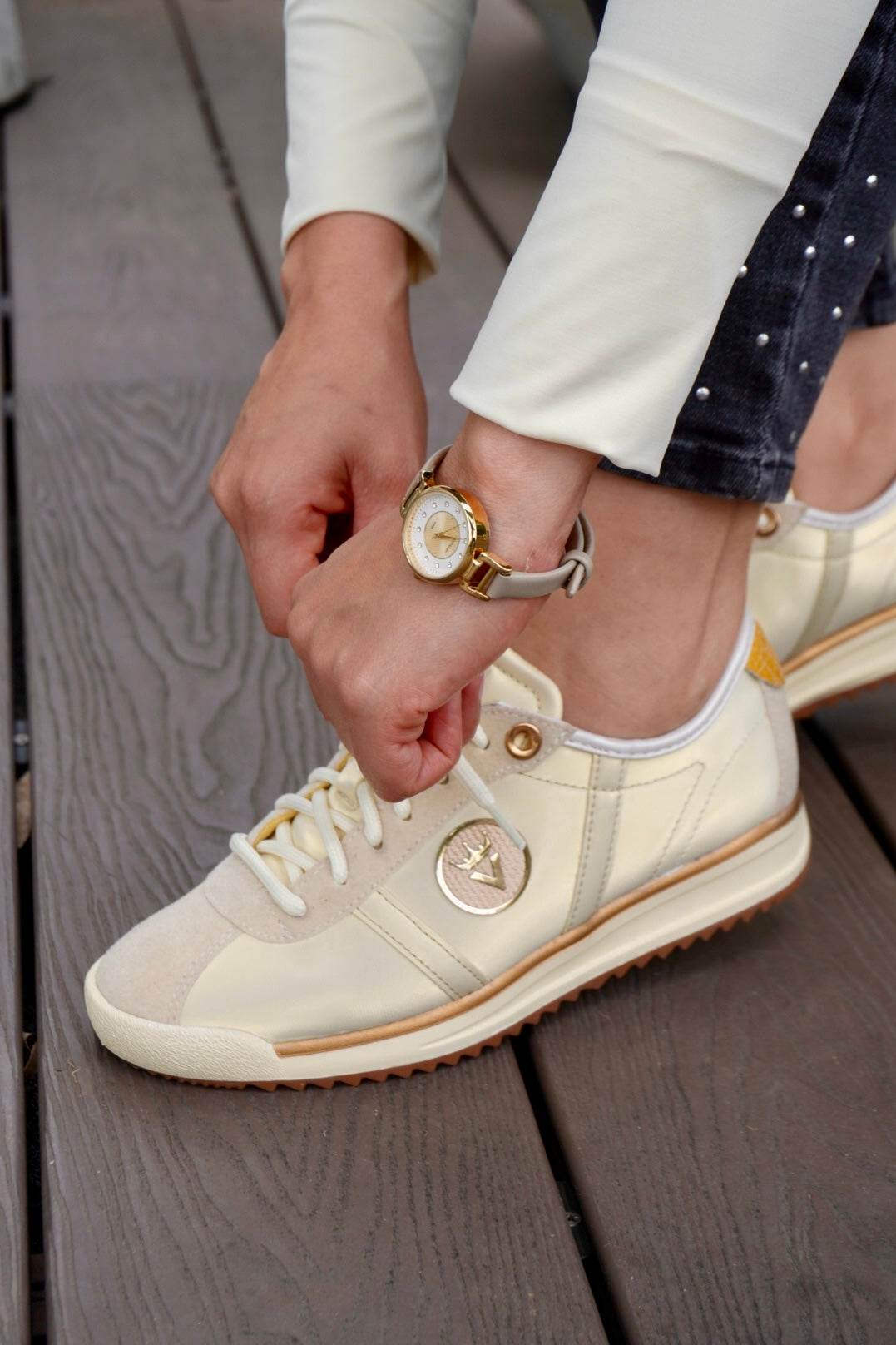 AFRODITA AMARILLO MANTEQUILLA TENIS MUJER